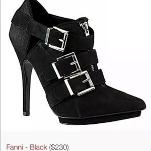 ALDO RISE x Preen Fanni Triple Buckle Front Zip Shootie Black Stiletto EU 38